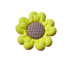 Aplique Emborrachado Flor Amarela - Unidade