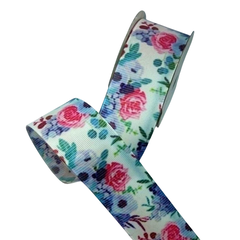 Fita de Gorgurão Floral Importada 38mm - Metro