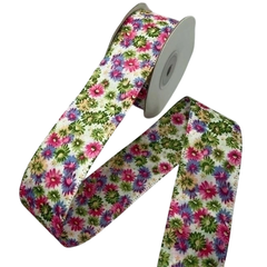 Fita de Gorgurão Floral Importada 38mm - Metro - loja online