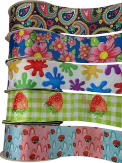 Fita de Gorgurão Estampada 1 - Halley 38 mm - Metro - comprar online