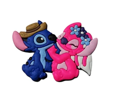 Aplique emborrachado Stitch e Angel Namorando - Unidade