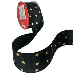 Imagem do Fita Melaço de Gorgurão 40 mm - Estrelas Douradas - Metro