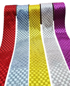 Fita Cinderela de Cetim Xadrez Com Brilho 38 mm - Rolo com 10 metros - Grupo B - comprar online