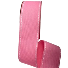 Fita Jeans Sinimbu Rosa Chiclete com pesponta Branca - Rolo na internet