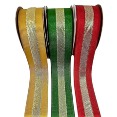 Fita Sinimbu Gorgurão com Faixa Metalizada - 38 mm - Grupo A - Rolo - comprar online