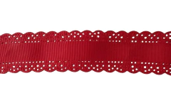 Fita Importada de Gorgurão Bordas de Renda Vazada - 38 mm - Metro - Grupo B - Fitas de Gorgorão Sanding, Bela Fita, Apliques, bico de pato, meias de seda, colas.  Bella Rosa Fitas