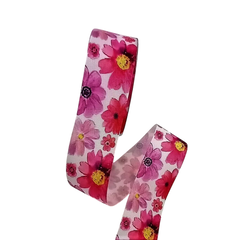 Fita de Gorgurão Importada Floral - 40 mm - Venda no Metro - Fitas de Gorgorão Sanding, Bela Fita, Apliques, bico de pato, meias de seda, colas.  Bella Rosa Fitas