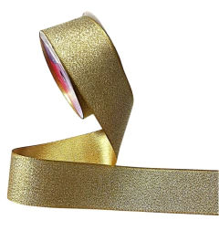 Fita Cinderela Cetim com Lurex - 38 mm - 55 Dourada - Metro