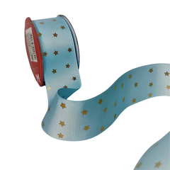 Fita Melaço de Gorgurão 40 mm - Estrelas Douradas - Grupo "A" - Rolo com 10 metros - loja online