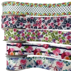 Fita de Gorgurão Floral Importada 38mm - Metro - comprar online
