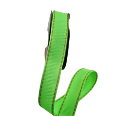 Fita Jeans Sinimbu Verde Cítrico - Rolo - Fitas de Gorgorão Sanding, Bela Fita, Apliques, bico de pato, meias de seda, colas.  Bella Rosa Fitas