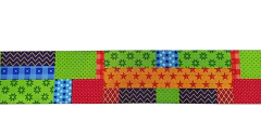 Fita Importada de 100% Poliéster - Estampa Patchwork - Metro