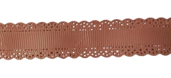 Fita Importada de Gorgurão Bordas de Renda Vazada - 38 mm - Metro - Grupo A - Fitas de Gorgorão Sanding, Bela Fita, Apliques, bico de pato, meias de seda, colas.  Bella Rosa Fitas