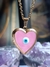 Dije relicario golden corazón ojo turco rosa