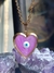 Dije relicario golden corazón ojo turco violeta