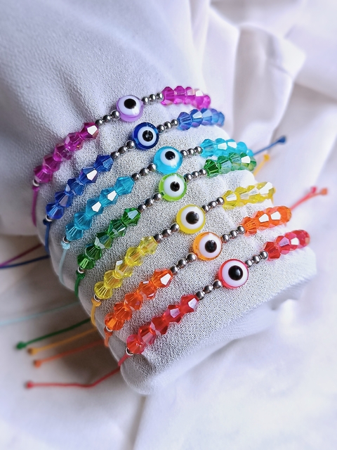 Pulsera hilo ojo turco 7 chakras