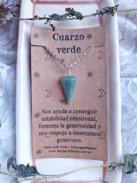 dije pendulito cuarzo verde