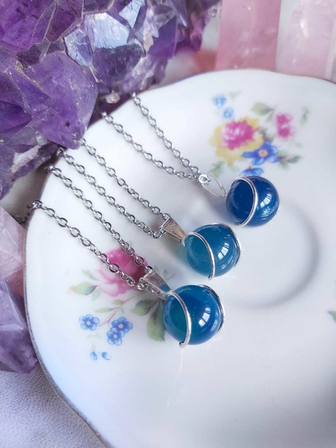 Dije maxi Honeysun ágata azul