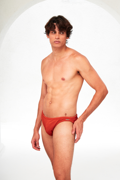 SUNGA SUPER SLIM CANELADA - TERRACOTA - comprar online