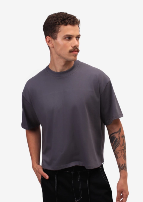 CAMISETA BOXY FIT - CINZA/GRAY