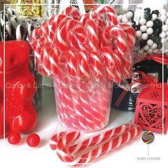 Bastón de caramelo de 14 cm - rojo y blanco - por unidad - comprar online