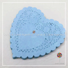 BLONDA DE PAPEL CORAZÓN - 100 unidades - 10CM - celeste
