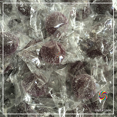 10 un. Bombones de fruta - violeta oscuro - mora - envueltos individuales
