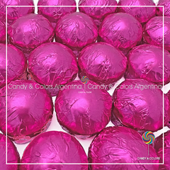 10 unidades - Bombon tipo Bon o Bon relleno de crema de maní chocolate con leche - fucsia