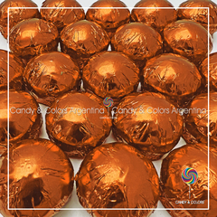 10 unidades - Bombon tipo Bon o Bon relleno de crema de maní chocolate con leche - naranja
