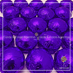 10 unidades - Bombon tipo Bon o Bon relleno de crema de maní chocolate con leche - violeta oscuro