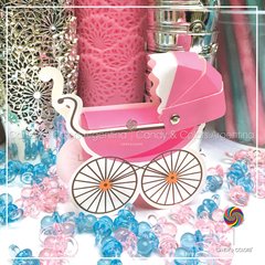 CAJITA COCHECITO CON CAPOTA - rosa - babyshower
