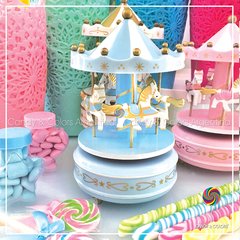 CAJA MUSICAL CARRUSEL - CELESTE - comprar online