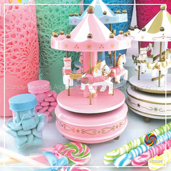 CAJA MUSICAL CARRUSEL - rosa