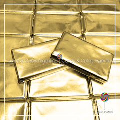 10 un. Chocolatines 6 x 3,5 cm - 8 grms - dorado brillante - chocolate a elección
