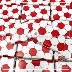 10 un. Chocolatines 6 x 3,5 cm - 8 grms c/u - chocolate a elección - futbol rojo