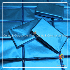10 un. Chocolatines 6 x 3,5 cm - 8 grms - chocolate a elección - turquesa