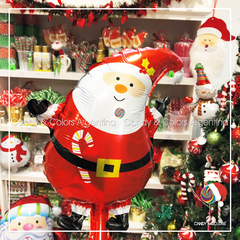 Globo Metalizado 30 cm - papa noel - Navidad