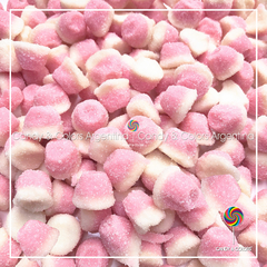 Gomitas conitos - rosa y blanco - SIN TACC - frutilla a la crema - 500 grms - beso fresa