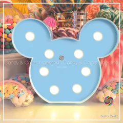 MICKEY LED - a pila - 17 cm de alto x 20 cm de ancho - celeste - comprar online