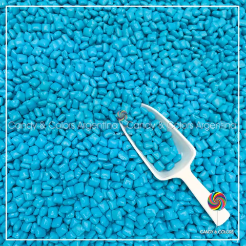 Mini chicles rectangular - turquesa - 400 grms