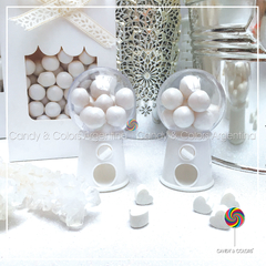 Mini dispenser de golosinas 7 cm - blanco