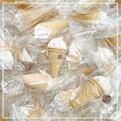 10 unidades - Mini helados de Malvavisco con base de cucurucho sabor vainilla - blanco