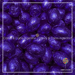 10 unidades - Mini huevos de pascua - chocolate relleno de crema de leche y avellana - violeta oscuro