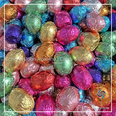 10 unidades - Mini huevos de pascua - chocolate relleno de crema de leche y avellana - colores surtidos