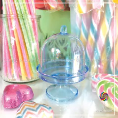 Porta Cupcake ¨mini¨ de acrilico - celeste transparente