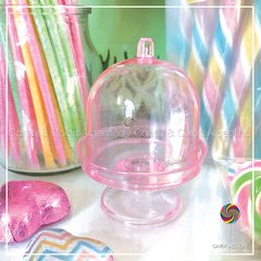 Porta Cupcake ¨mini¨ de acrilico - rosa transpartene