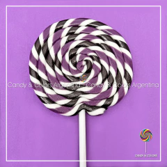 Paleta de caramelo grande aprox. 13,5 cm violeta oscuro con negro y blanco - Merlina