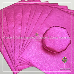 25 Hojas 15 x 19 cm Papel Aluminio Para Alfajores - fucsia