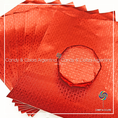25 Hojas 15 x 19 cm Papel Aluminio Para Alfajores - rojo