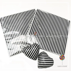 50 Hojas 9 x9 cm Papel Aluminio Tipo Chumbo para Envolver Bombones - negro y blanco rayado
